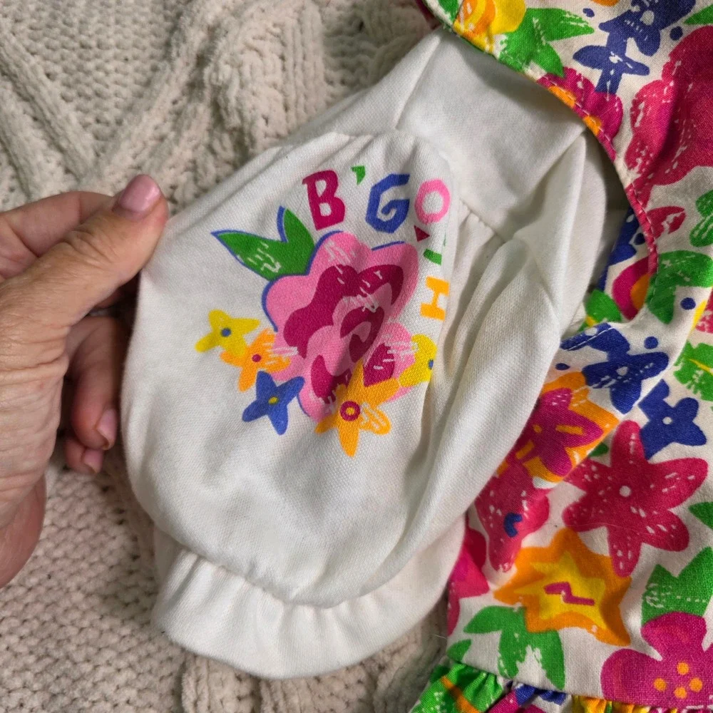 Vintage OshKosh B'Gosh Dress Floral Jumper Dress & Top Girls 5 Excellent
